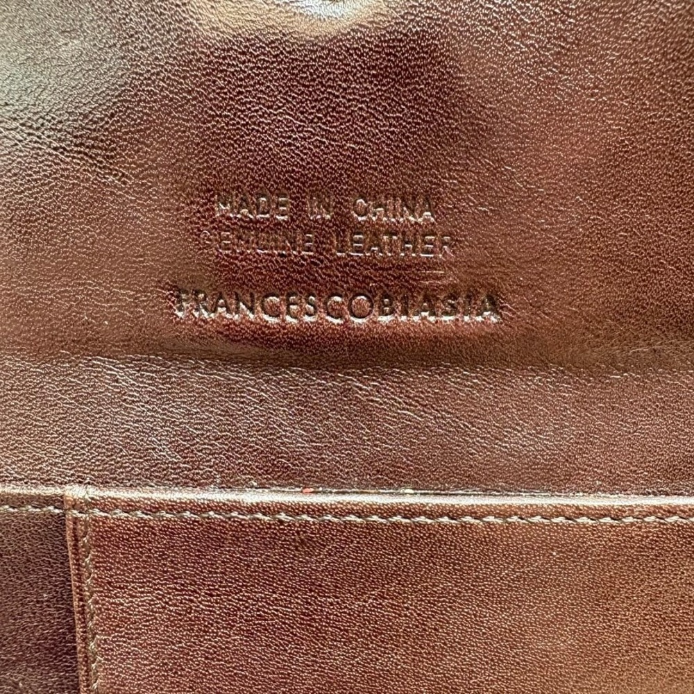 Francesco Biasia Leather Animal Hair Wallet Brown Trifold - Picture 5 of 8